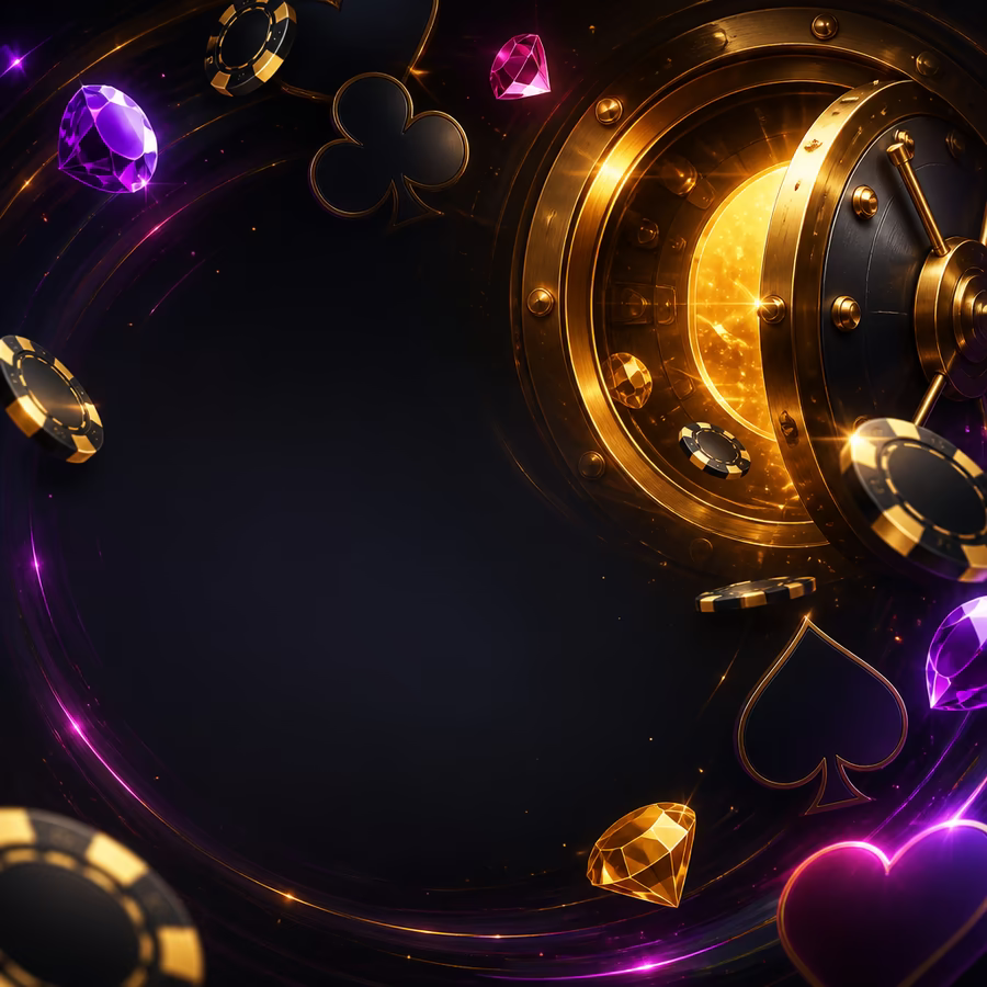 Pacific Spins casino bonus dark gold card background